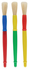 Chubby White Bristle Easy Grip Plastic Handle Paint Brush Set, 1/2 X 7 In, Multi