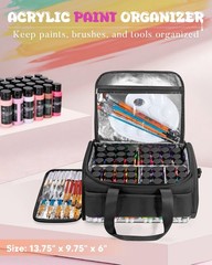 Marscamd Acrylic Paint Organizer Holds 60 Bottles (2 oz), Acrylic Paint Stora…