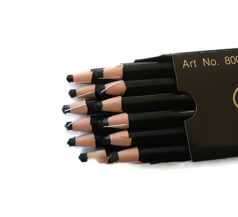 Black China Markers Peel-Off Grease Pencils (12 Count)