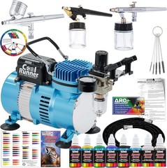 Master Airbrush Cool Runner II Kit with Dual Fan Air Standard KIt