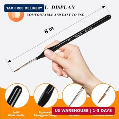 15 Pcs Miniature Brush Dry Brushes, Detail Paint Brushes for Acrylic Oil Waterco