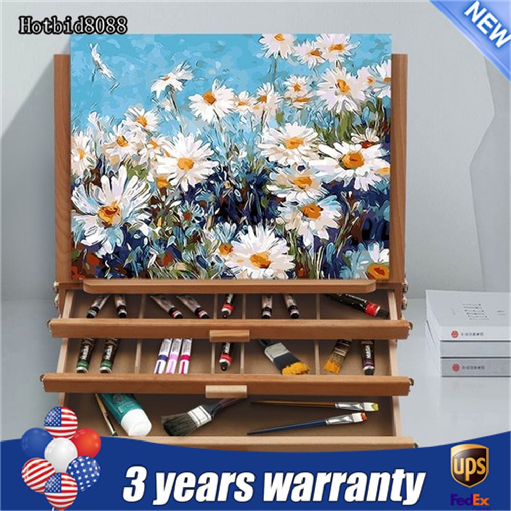 Adjustable Storage Box Easel,Painting Board Stand with Drawers,Storage Box Easel