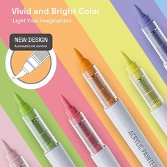 9 Colors Auto Ink Acrylic Paint Markers, Acrylic Art Permanent Markers Pen