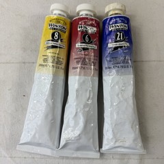 LOT OF 3 Winton 6.75 fl. oz. 200ml Oil Colour french ultramarine yellow red deep