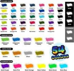 Airbrush Paint – 54 Colors with 2 Airbrush Thinners, Ready to Spray Air Brush…