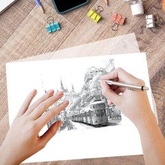 Translucent Vellum Paper 8.5×11, 100 Sheets Tracing Pad, Drafting Art, Black