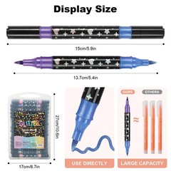 96 Colors Dual Tip Glitter Metallic Markers Art Pens DIY Craft Drawing Set