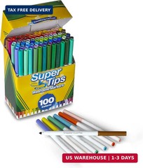 Crayola Super Tips Marker Set (100ct), Fine Point Washable Markers, Drawing Mark