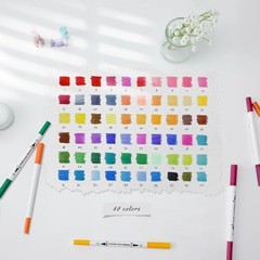 Ohuhu Art Marker Pens, 60 Colors, Brush Tip, Watercolor Pen, Water-Based, Brush