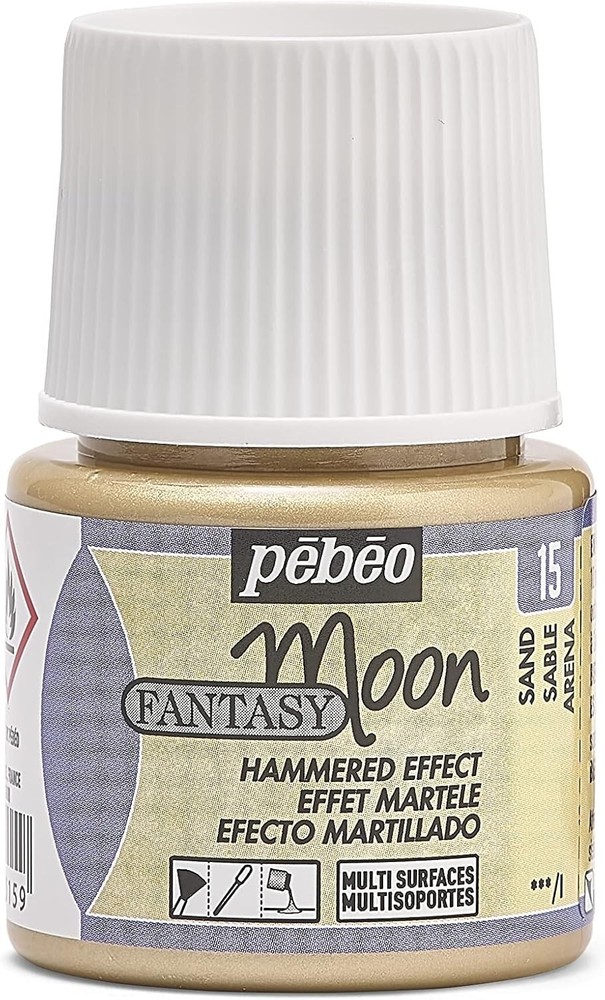 Pebeo Moon Paint 45ml with Hammered Metal Special Effect, Assorted Colours