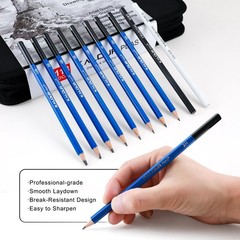 113 PCS Professional Drawing Sketching Kit Sketchbook Pencils Mannequin Case
