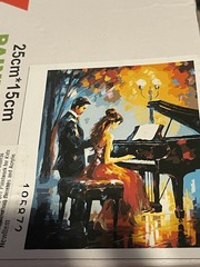 Couple Musician DIY Canvas Acrylic Kit Paint by Number 25X15cm/9.8”X5.9”