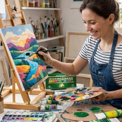 MyArtscape Gouache Paint Set 12 Artist Quality Colors 12ml – High Pigment Mat…