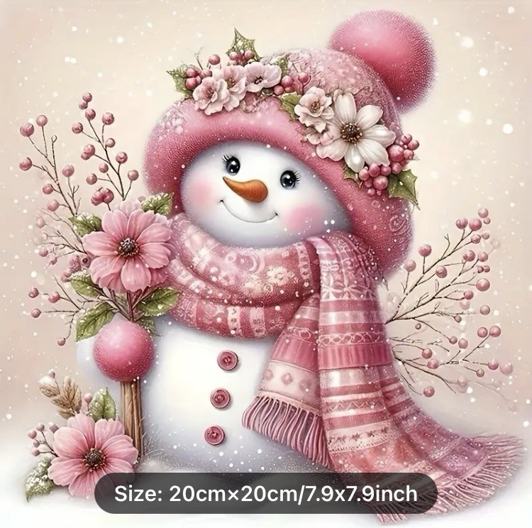 Snowman Diamond Painting Craft Kit-Size 7.9X7.9” Supplies Included