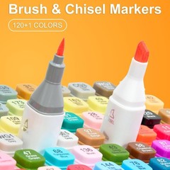 Dual Tip Alcohol Based Art Markers with Storage Case for Drawing & Coloring