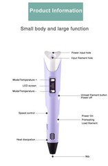 P1 3D Printing Pen with Display – Includes 3D Pen, 3 Starter Colors of PLA Filam