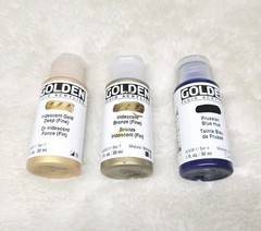 3 Golden Fluid Acrylic Metallic Gold Bronze Prussian Blue 1 Oz Paints Pretty