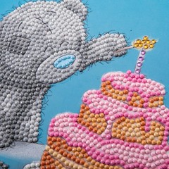 CraftBuddyUS CCK-MTY130: “Happy Birthday” Tatty Teddy Crystal Art Card – 18x18cm
