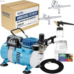Master Airbrush Cool Runner II Dual Fan Airbrushing System Kit – Air Brush Kit..
