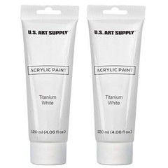 2 – 120ml Tubes Artists Acrylic Color Paint, Titanium White, Art Canvas Painting