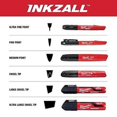 Milwaukee 48-22-3104 Inkzall Point Marker, Fine, 1 Count (Pack of 1), Black