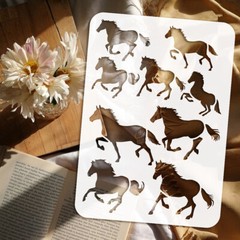 1pc Horse Border Painting Stencil Plastic PET Running Horses Stencil