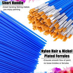 100Pcs Small Paint Brushes Bulk, Anezus Flat Top Acrylic Classroom Brush for Kid