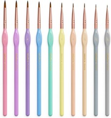 10PCS Micro Fine Detail Paint Brush Set, Aesthetic Pastel Small Miniature Fin…