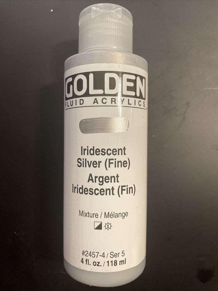 Golden liquid acrylics iridescent silver fine 4 fl oz 118 ml