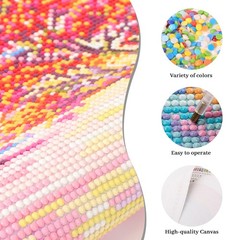 Diamond Painting Kit, Country Flowers Full Diamond Round Diamond Art, 5D DIY Art