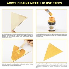 Acrylic Paint Metallic, Metallic Gold & Silver & Bronze, Gold Leaf Paint for