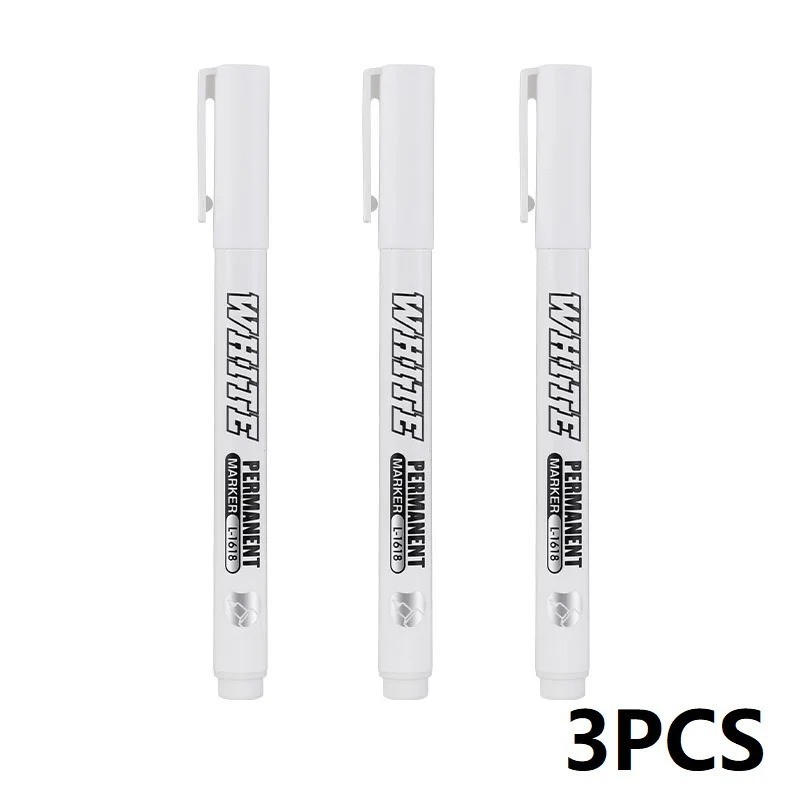 3 pcs White Waterproof Permanent Paint Marker Pens for Metal Wood Fabric**