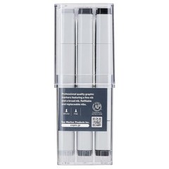 12pc Set Alcohol Markers – Neutral Gray, Copic Classic Style, Art Supplies