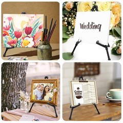 AROIC 3 Pack 14” Tabletop Easels, Black Steel Table Top Easels for Display, …