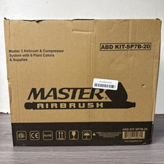 Master 3 Airbrush, Air Compressor & Hose Kit, 6 Primary Colors Acrylic Paint Set
