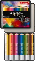 CarbOthello Chalk-Pastel Pencils – 24 Assorted Colors