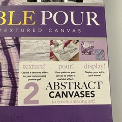 New Original Art By U Marble Pour Kit With 2 Textured Abstract Canvases OC23