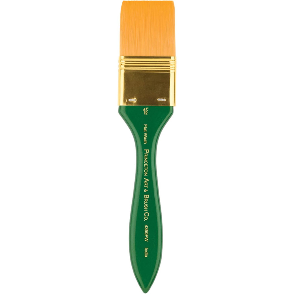 Princeton Artist Brush Co. 4350 – Short Handled Flat Wash Size 1-1/2 Paintbrush