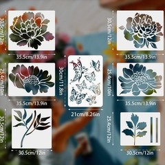 Large Fence Flower Stencils for Painting on Garden Wall Wood Floor Canvas Pap…
