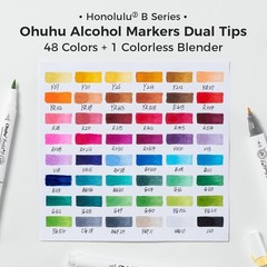 Alcohol Markers Brush and Fine Tip – 48-Color Alcohol-based Art Sketch Marker…