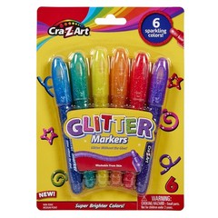 Glitter Markers 6 Count Assorted Colors Cra-Z Art 10050WM-24