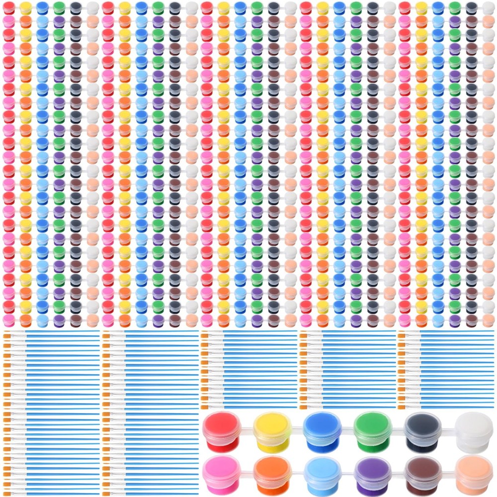840 Pcs Mini Acrylic Paint Set 60 Set 12 Colors Washable Paint Strips 60 Pcs …