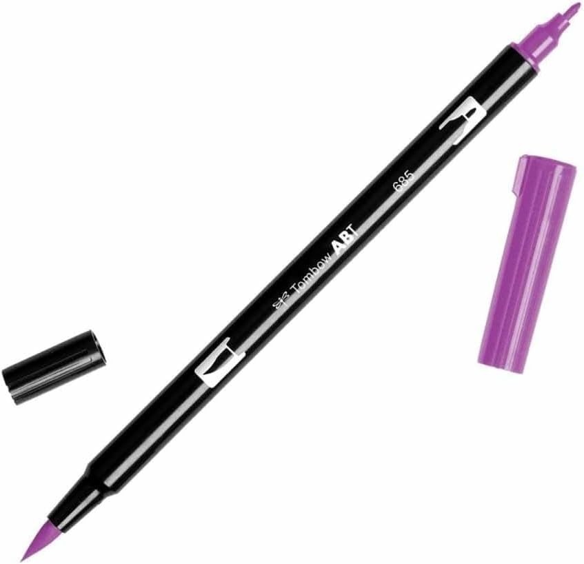 Creative Deep Magenta Brush Pen Marker – Fine and Medium Stroke for Art, 1-Pack