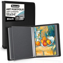 11×14 Art Portfolio Binder with Plastic Sleeves w/Mounting Paper Large Portfo…