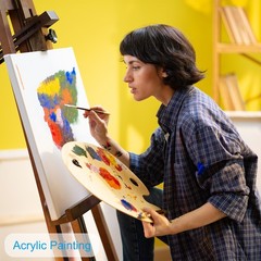 Stretched Canvas, 20 Pcs 2.4″ x 2.4″ Square Canvas for Painting, White