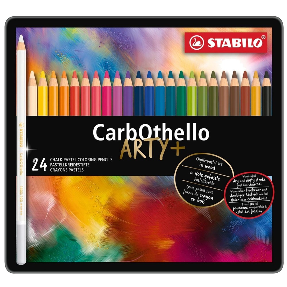 CarbOthello Chalk-Pastel Pencils – 24 Assorted Colors