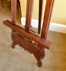 Vintage Mahogany Wood Picture Easel Baroque Style 72″x24″ Excellent Condition