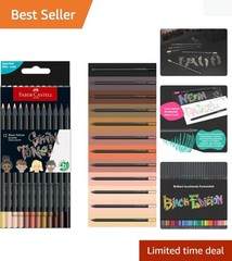 Black Edition Ergonomic Skin Tone Colored Pencils – Set of 12 for Portraits