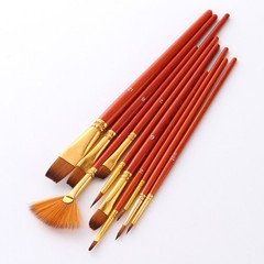 10Pcs Painting Set Nylon Hair Brushes for Smooth Acrylic Paint Application