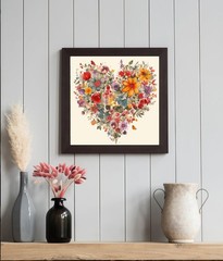 Wildflower Paint by Numbers Kit for Adults Beginners, Heart Flower Easy Adult P
